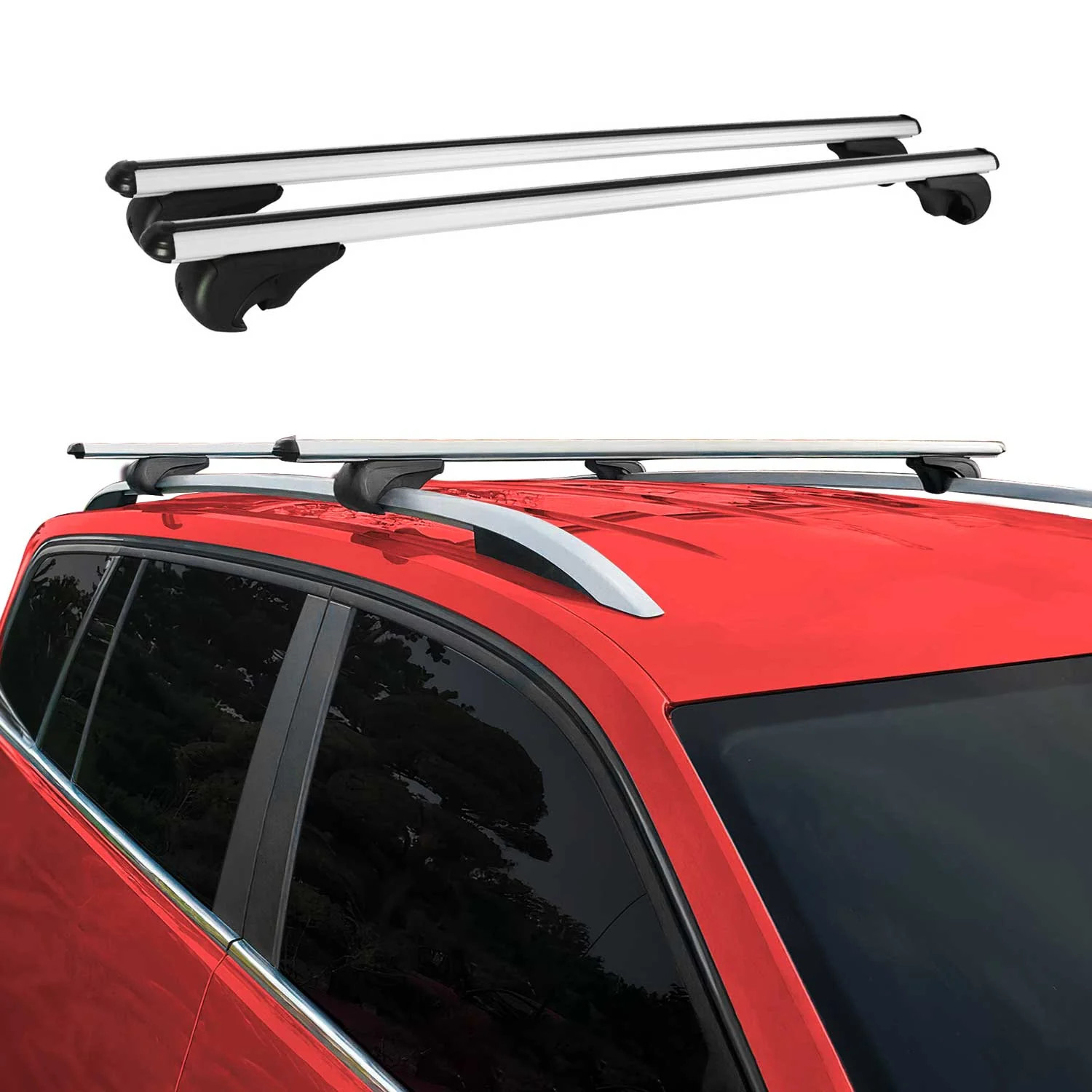 Barres de toit alu argent Chrysler Grand Voyager 95-01 contre le manque de place