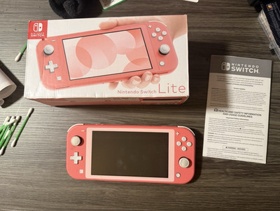 Nintendo Switch Lite Coral Handheld System Console w/ Original Box & Manuals