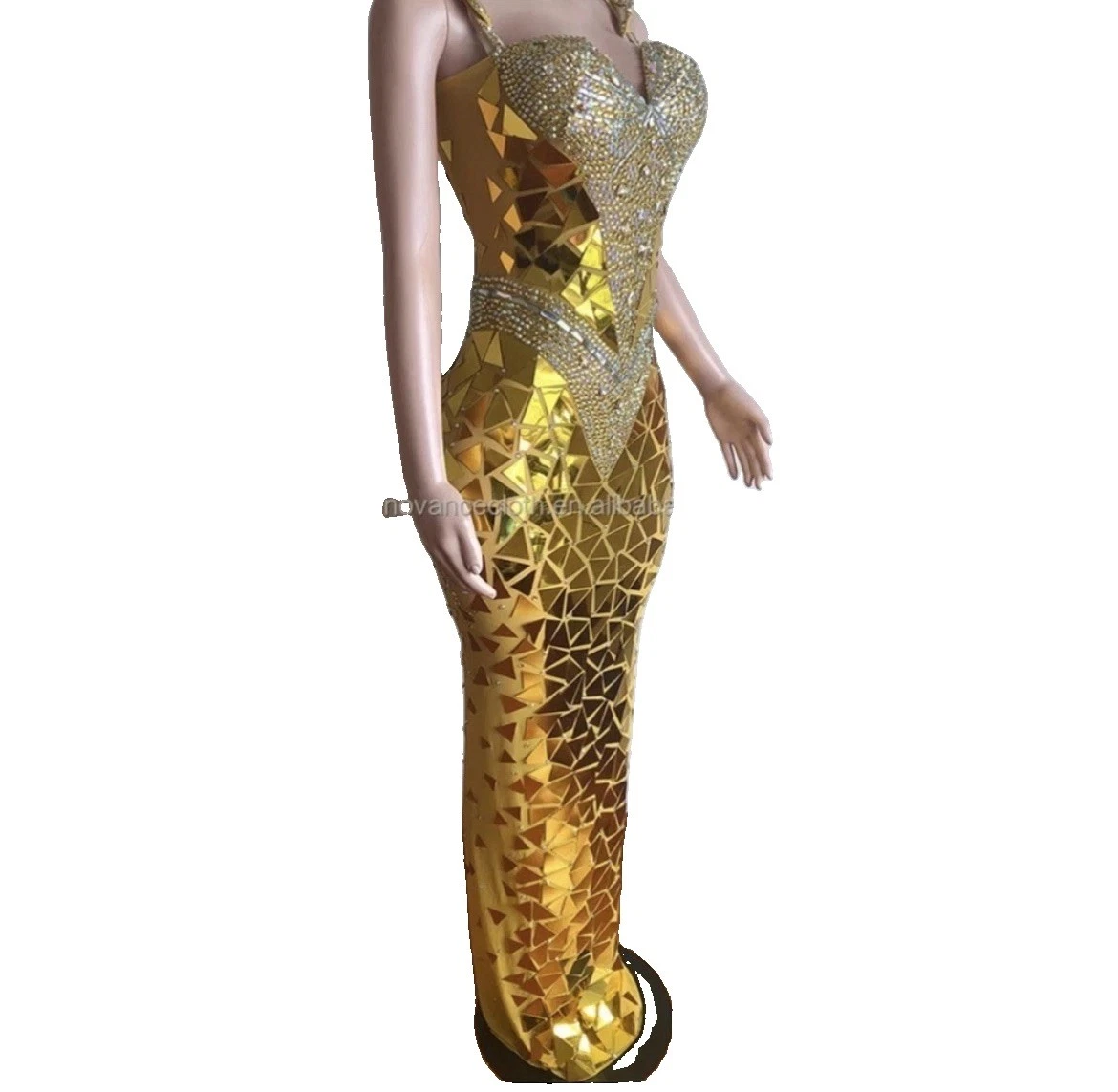 ebay gold dress Gorgeous Gold Prom Dresses Sequins Beaded Shinny Party Dresses Floor Length