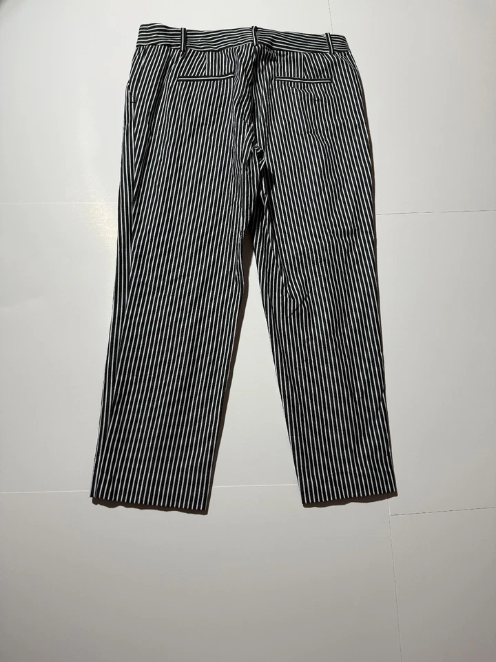 NUEVO CON ETIQUETAS (LAVADO) ANN TAYLOR LOFT NEGRO BLANCO PANTALONES A RAYAS THE RIVIERA SLIM TALLA 10 Foto 4 de 4