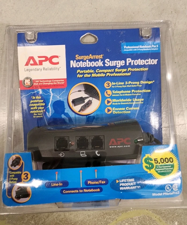 APC SurgeArrest Notebook Surge Protector - Model PNotePro3 Brand New - Image 2 of 4