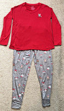 NEW Joyspun Red Stay Warm Dog Women's Pajama 2-Pc Set Size S 4-6 NWT