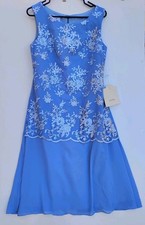 LanTing Bride Blue Flower Sleeveless Dress NEW