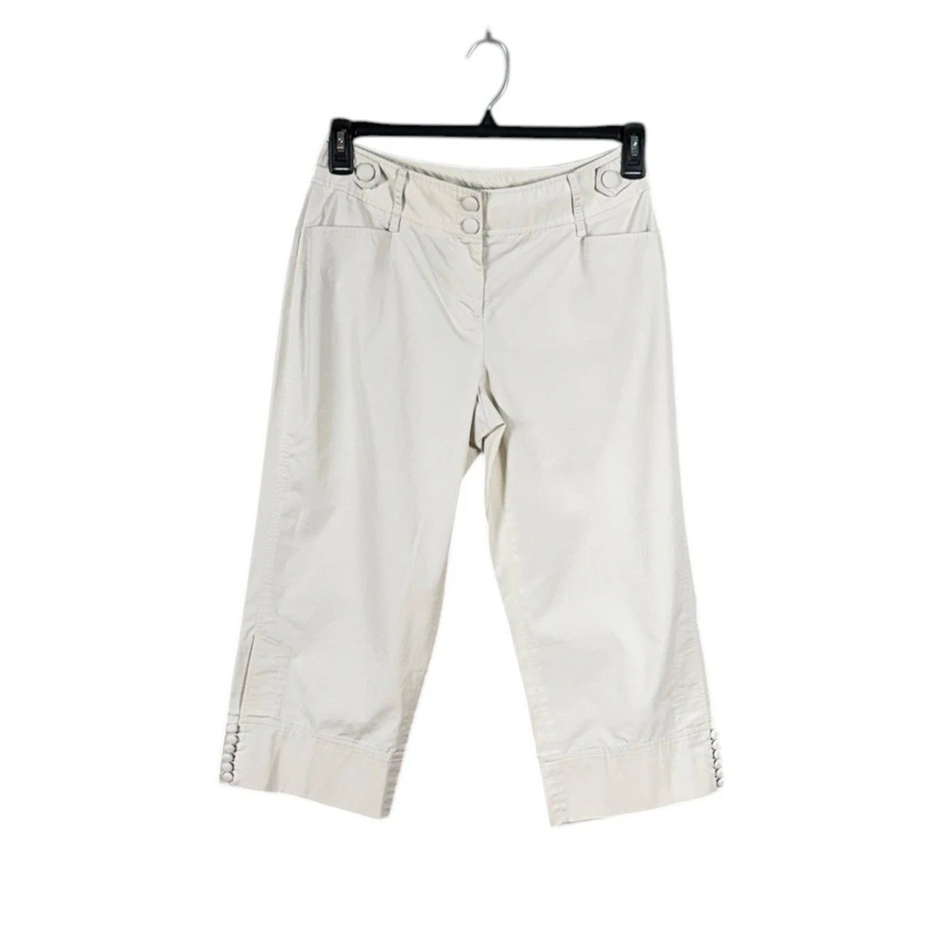 Loft Womens Julie Capri Pants Size 4 Capsule Staple Preppy Coastal Cream Beach