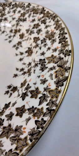 2 Rare Antique Royal Worcester England Brown Ivy Lunch/Salad Plates - Picture 3 of 16