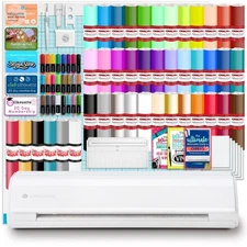 Silhouette White Cameo 5α Alpha w/ 38 Oracal Sheets, Siser HTV, Guides, 24 Pens