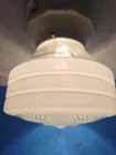 Vtg Antique Art Deco Milk Glass Schoolhouse Holophane Light Porcelain Fixture