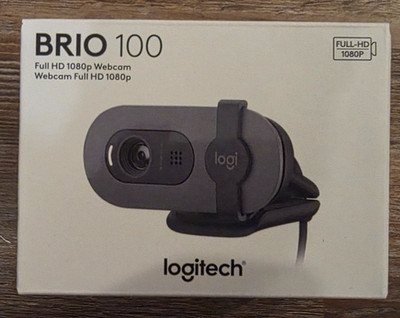 Logitech Brio 100 Full HD Webcam 1080p Black - New, Sealed - Ships Fast