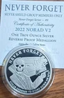 2022 - Norad V2 - 1 oz .999 Fine Silver Shield Proof Never Forget Series