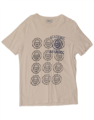 Dondup Herren Grafik T-Shirt Oberteil Medium weiß DZ12