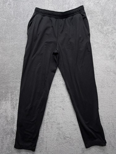 Champion Track Pants Mens Medium Black Knit Tapered Zip Hem Athletic Stretch