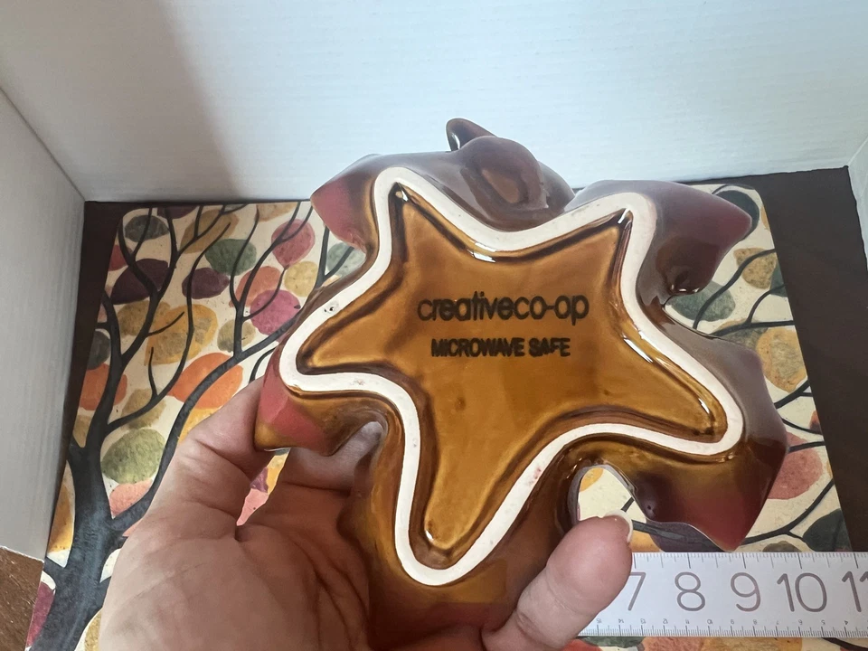 Plato de baratija de hoja de arce con acento de pájaro de Creative Co-Op Ceramic Foto 2 de 3