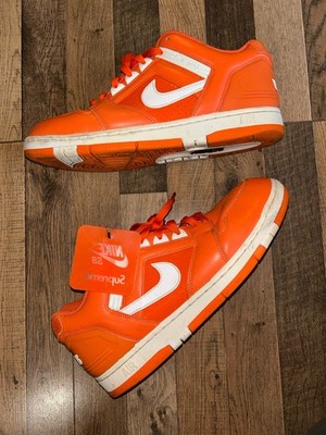 Nike SB X Supreme Air Force 2 Orange Size 11 Rare Skateboarding Streetwear Y2K