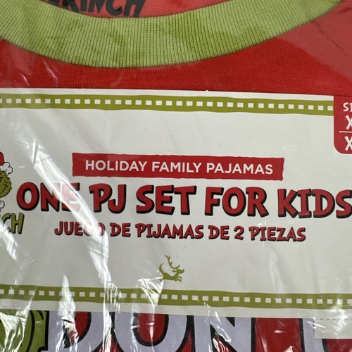 Dr Seuss The Grinch Don’t Be A Grinch Kids Holiday Family Pajamas XL 14/16 - Picture 3 of 7
