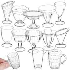 Toyvian 12 PCS Miniature Cups Dollhouse Miniature Wine Glass Mini Dessert Cup...