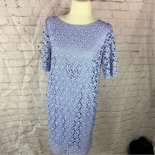 tahari ASL petite 8 Floral Lace overlay knee length Dress romantic Easter
