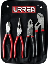 URREA J200G Professional 4-Piece Combination Plier Set Pouch Heavy Duty Tools