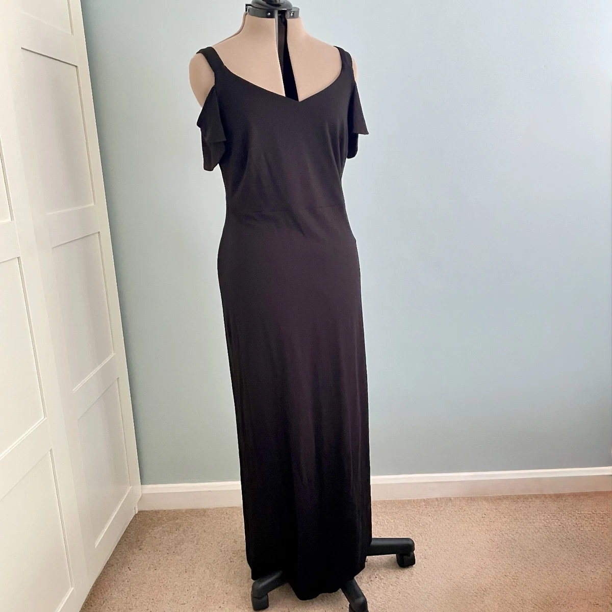 bravissimo maxi dress Bravissimo Clothing Sheer Chevron Maxi Dress - Black Mix
