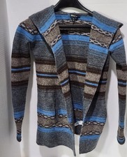 Toad Co Women s Merino Heartfelt Hooded Sweater Sz XS Grey/Blue Merino Wool