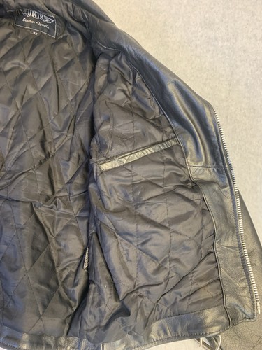 Vintage Unik Leder Motorrad Jacke Herren 42 schwarz Biker schwer robust 90er - Bild 10 von 14