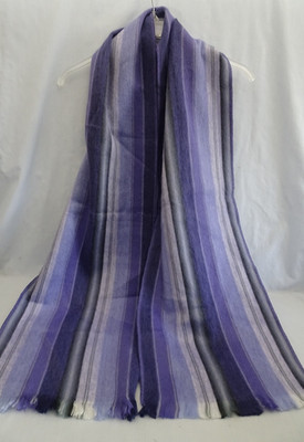 Super Soft Alpaca Blend Scarf Purple Striped Cozy 80'' Long Rectangular