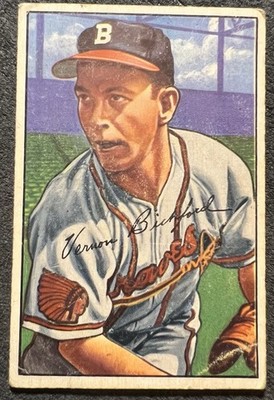 1952 BOWMAN VERN BICKFORD (BOSTON BRAVES) #48 VG DETAILS CRAYON ON BACK