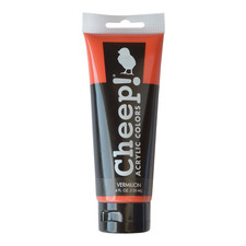 Cheep Acrylic Paints, 4 oz. Tube - Vermillion, Perfect for Artists - Quality