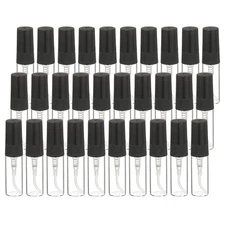 35 Pcs 3ml Fine Mist Bottles Refillable Empty Mini Spray Bottles (Clear/Black)