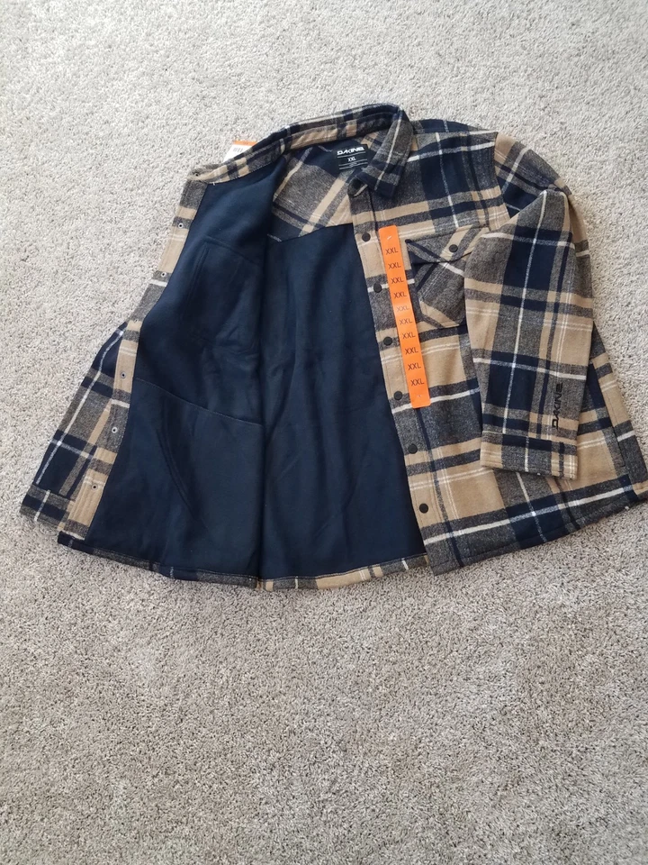 NUEVO Hombre Dakine Franela Camisa Chaqueta Forrada de Vellón Talla XXL Azul Beige Foto 2 de 4