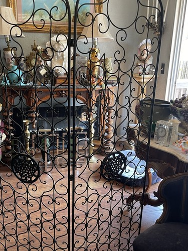 Vintage heavy wrought iron room divider three panel screen 52 x 72 Local PU / SF