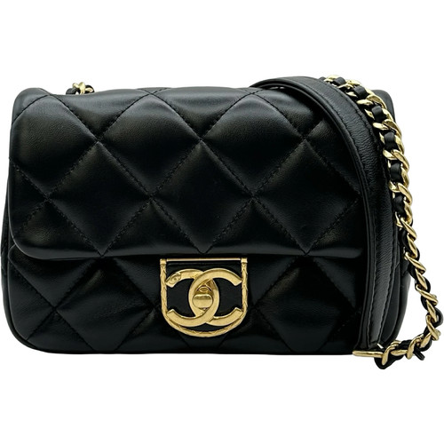 Chanel Matelasse Mini Flap Bag AS2473 Black Lambskin Shoulder r0_0608