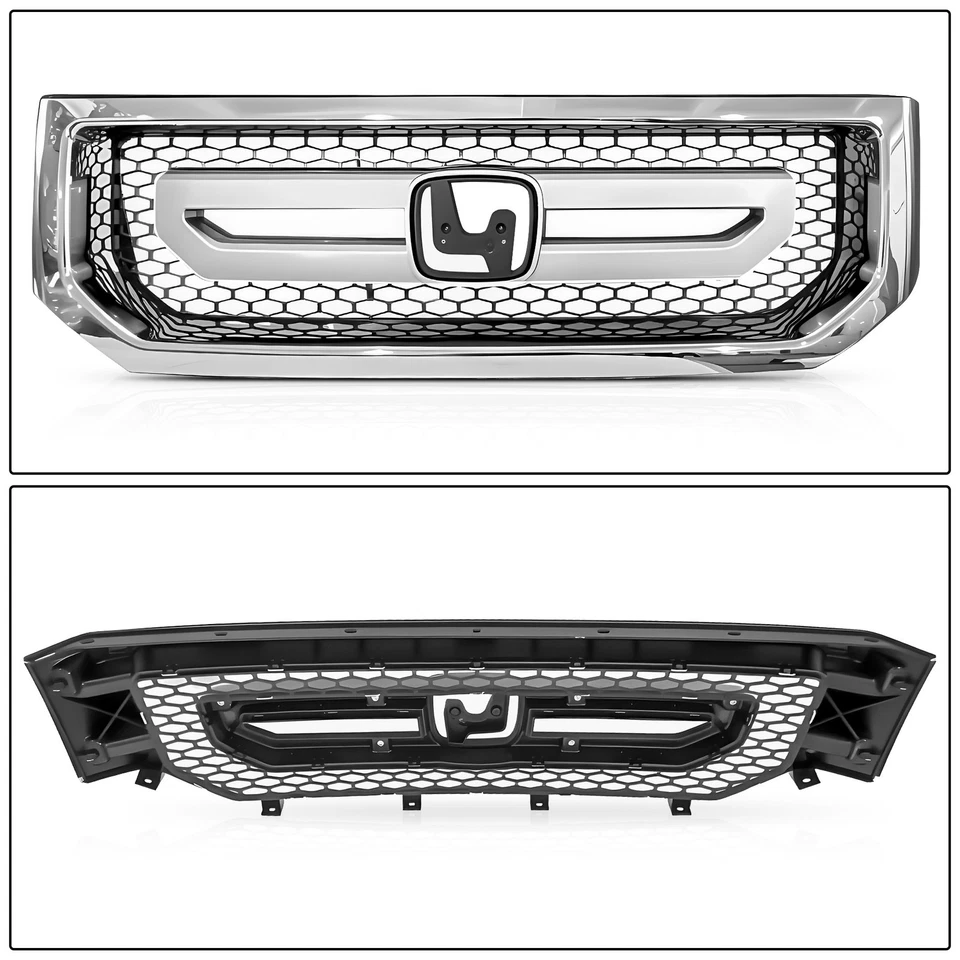 Front Grille Grill For 2009-2011 Honda Ridgeline 71100-SJC-ZZ00 71100-SJCX-A2 Foto 2 de 4