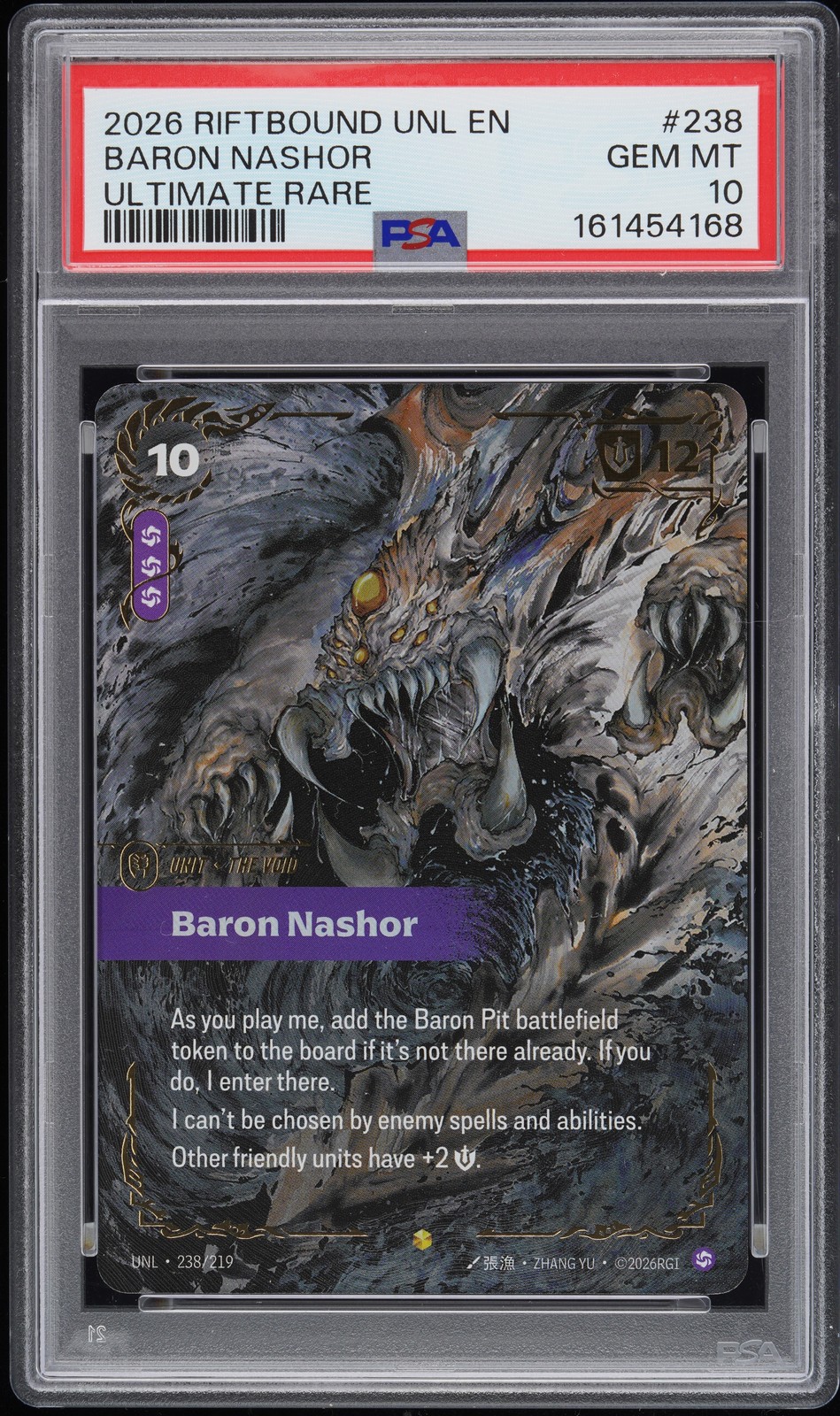 2026 RIFTBOUND: LEAGUE OF LEGENDS UNL-UNLEASHED #238 BARON NASHOR PSA 10