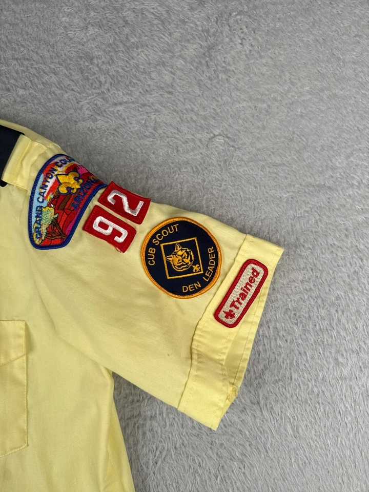 Boy Scouts of America Shirt Women Large Yellow Short Sleeve Polyester READ ME - Image 2 of 4