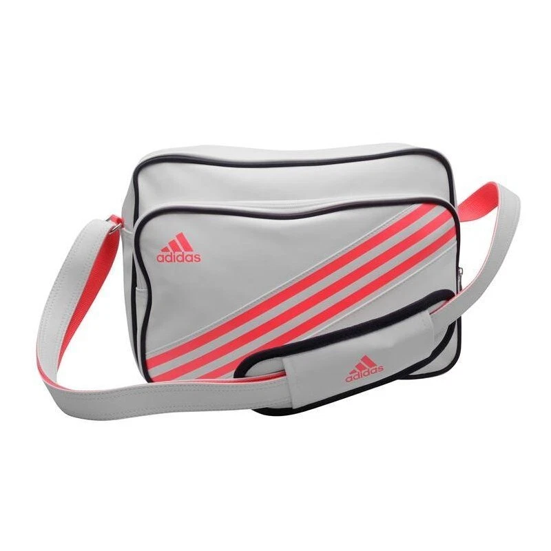 Adidas Originals Womens Messenger Bag White Pink 3 Stripes Vintage 