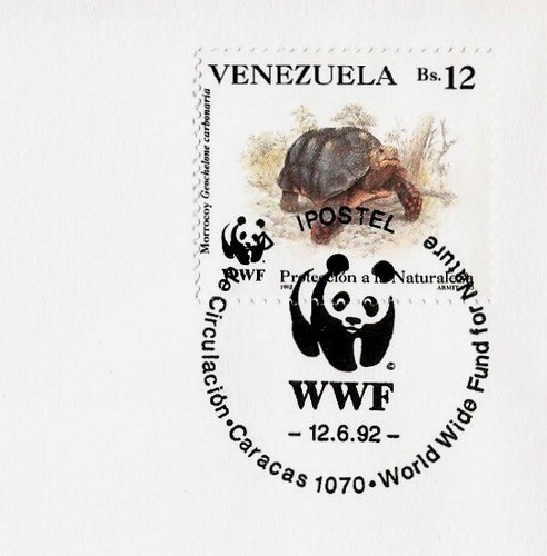 Turtle Red Footed Tortoise Venezuela First Day Cover WWF Panda Logo Issue 1992 - Picture 3 of 3
