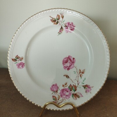 Vintage, 40er Jahre, Johnson Bros, cremefarbener Speiseteller ''Old English'' Muster 25 cm