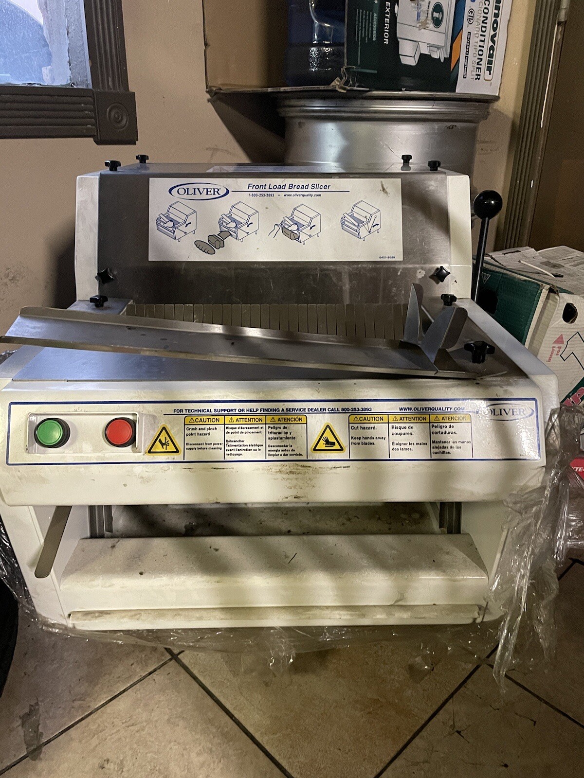 oliver front load bread slicer