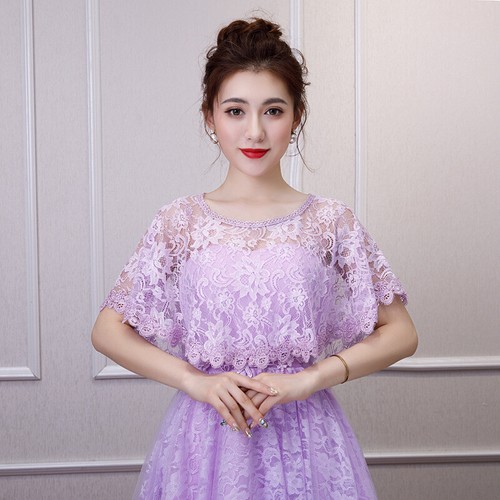 1x Elegant Lace Shrug Shawl Cape Crop Bolero for Evening Dress Women Ladies - Picture 22 of 35