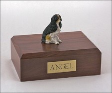 Tricolor Cavalier Pet Funeral Cremation Urn Available in 3 Diff Colors 4 Sizes