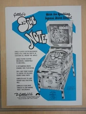 Blue Note Pinball Machine Flyer Original Magazine Pull Out Advertisement Rare