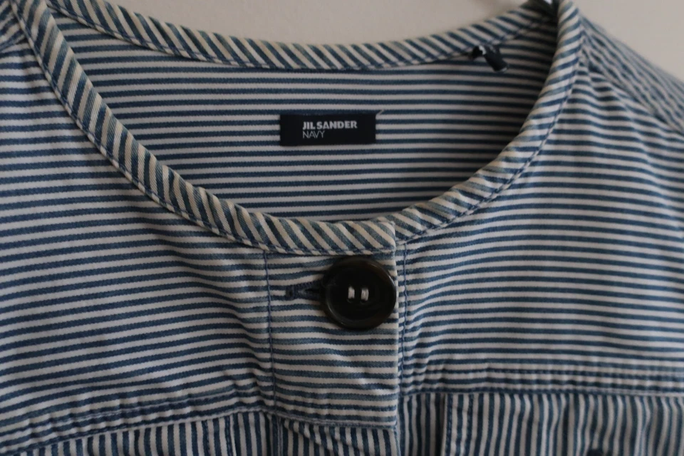 Chaqueta utilitaria de algodón a rayas azul marino y blanco Jil Sander - Usada Talla - S Foto 3 de 4
