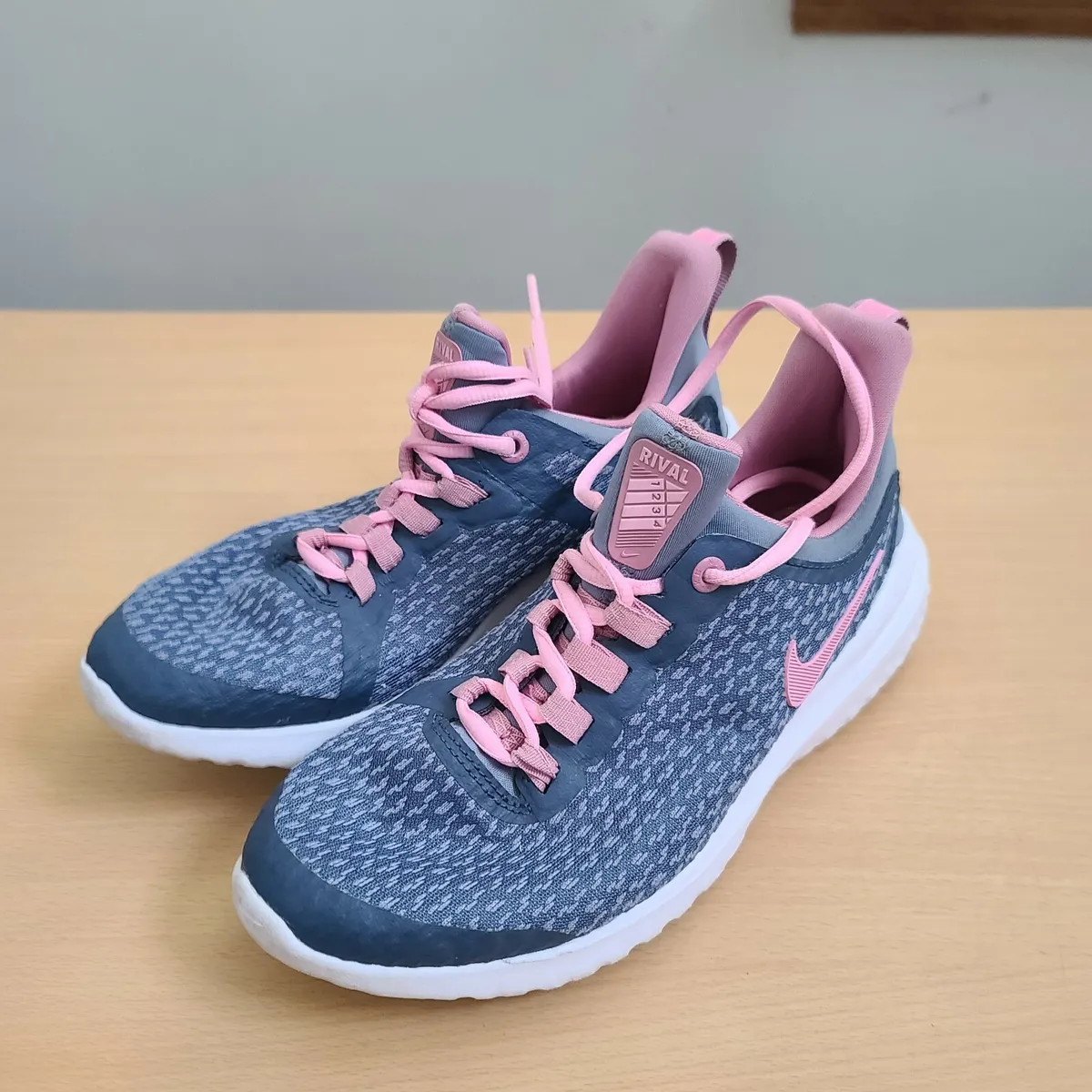 Nike Renew Rival Running Shoes Blue Pink Girls Womens 6.5 AH3474-400 |