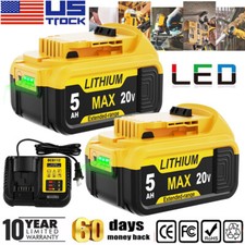 NEW PACK For DeWalt 20V 20 Volt Max 5.0AH Lithium Ion Battery DCB206-2 DCB200-2