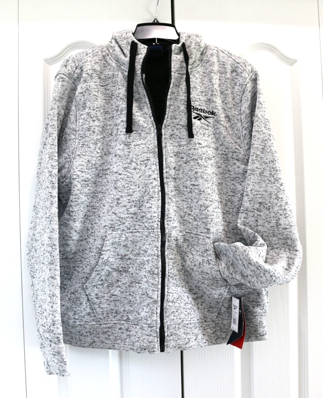 Reebok Men's Outerwear Insulated Zipup Hoodie Jacket OMRB493H GREY HTHR Warm NWT