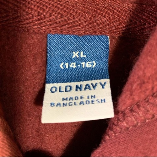 Old Navy Pull Over Hoodie Fleece Youth Burgundy Size XL - Picture 4 of 4