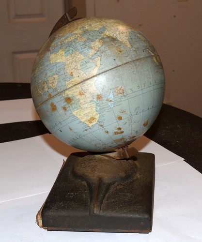 1954 REPLOGLE GLOBE 10” Metal BASE Atlas Book Vintage - Picture 2 of 9