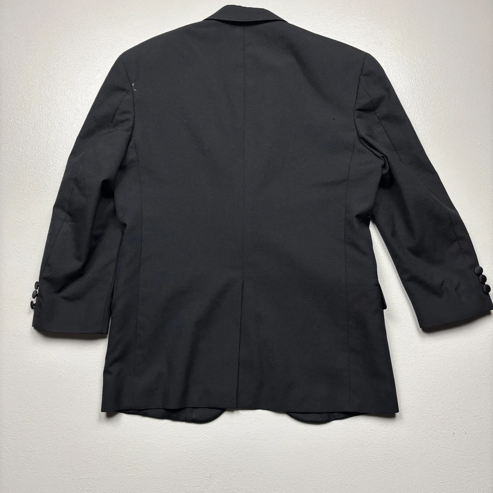 Pierre Balmain 40 Blazer Men’s Tuxedo One Button Black Satin Made In USA - Image 2 of 4