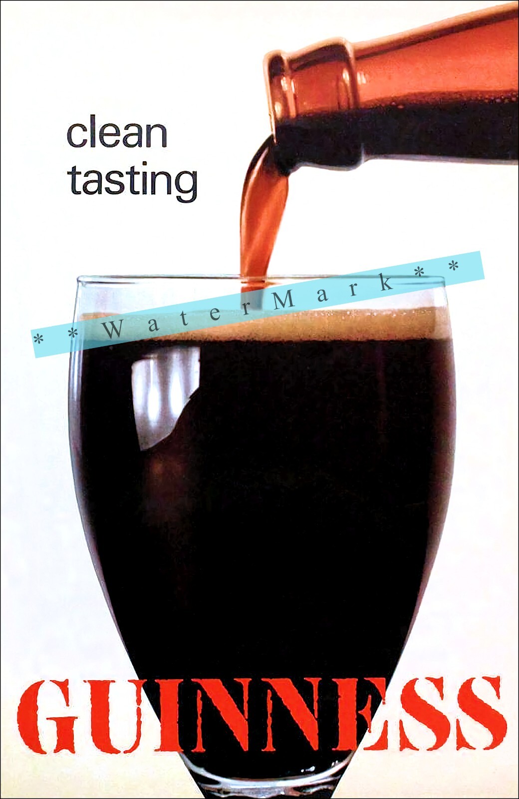 Vintage Guinness Poster Print - Retro Clean-Tasting Beer Art Decor  