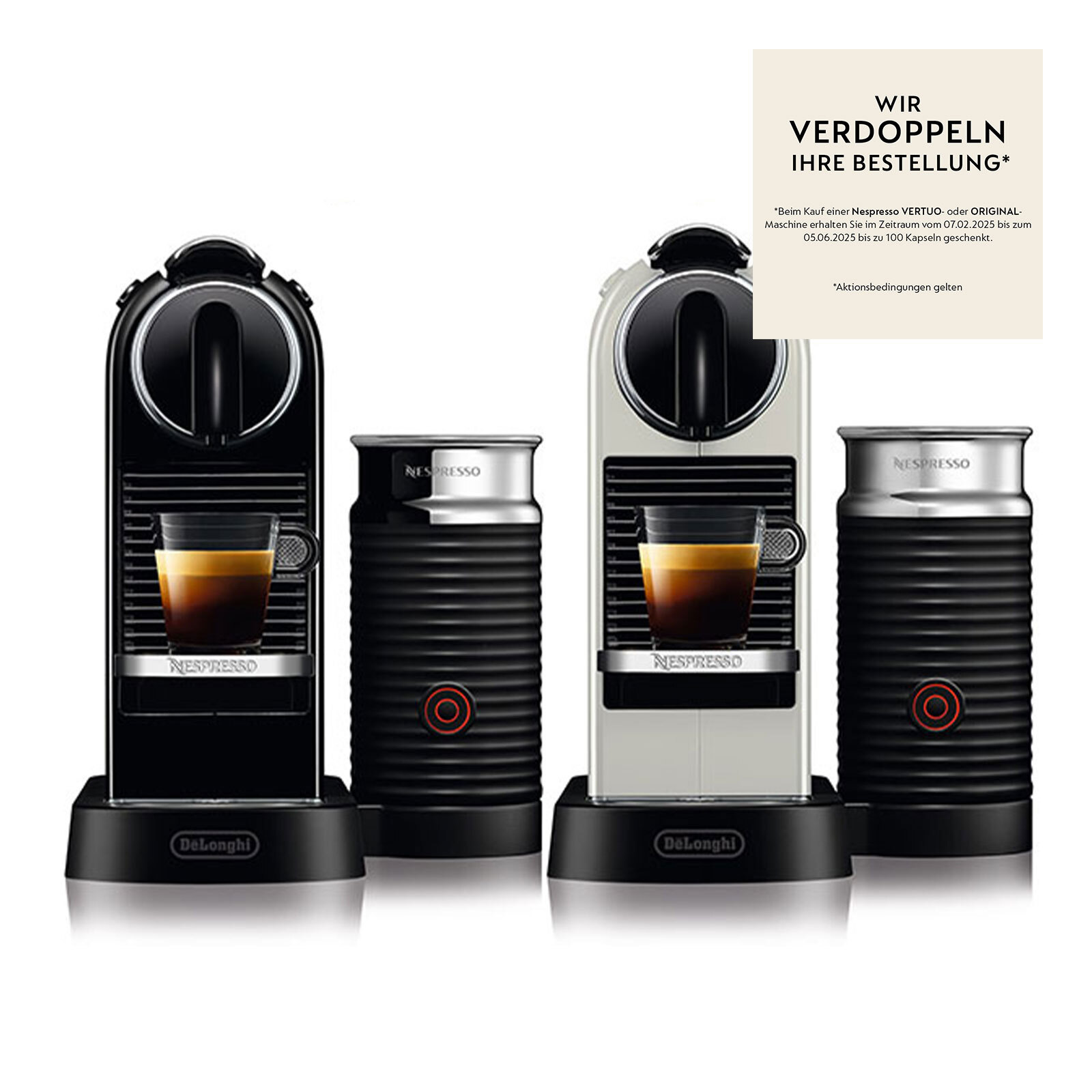 DeLonghi EN 267.Кофемашина Nespresso Citiz и кофемашина для приготовления кофе с молоком белого цвета